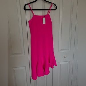 Vibrant pink midi dress